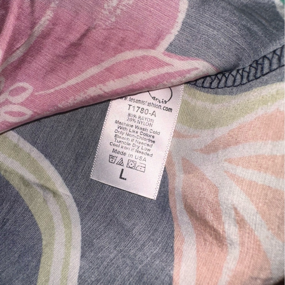 Les Amis Size Large Floral Print Women's Boutique Top - Picture 8 of 9